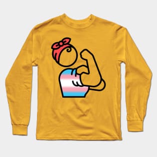 Trans Pride Rosie the Riveter Long Sleeve T-Shirt